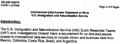 International Data Access Statement of Work
